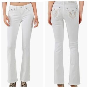 Miss Me White Bling Flare Jeans